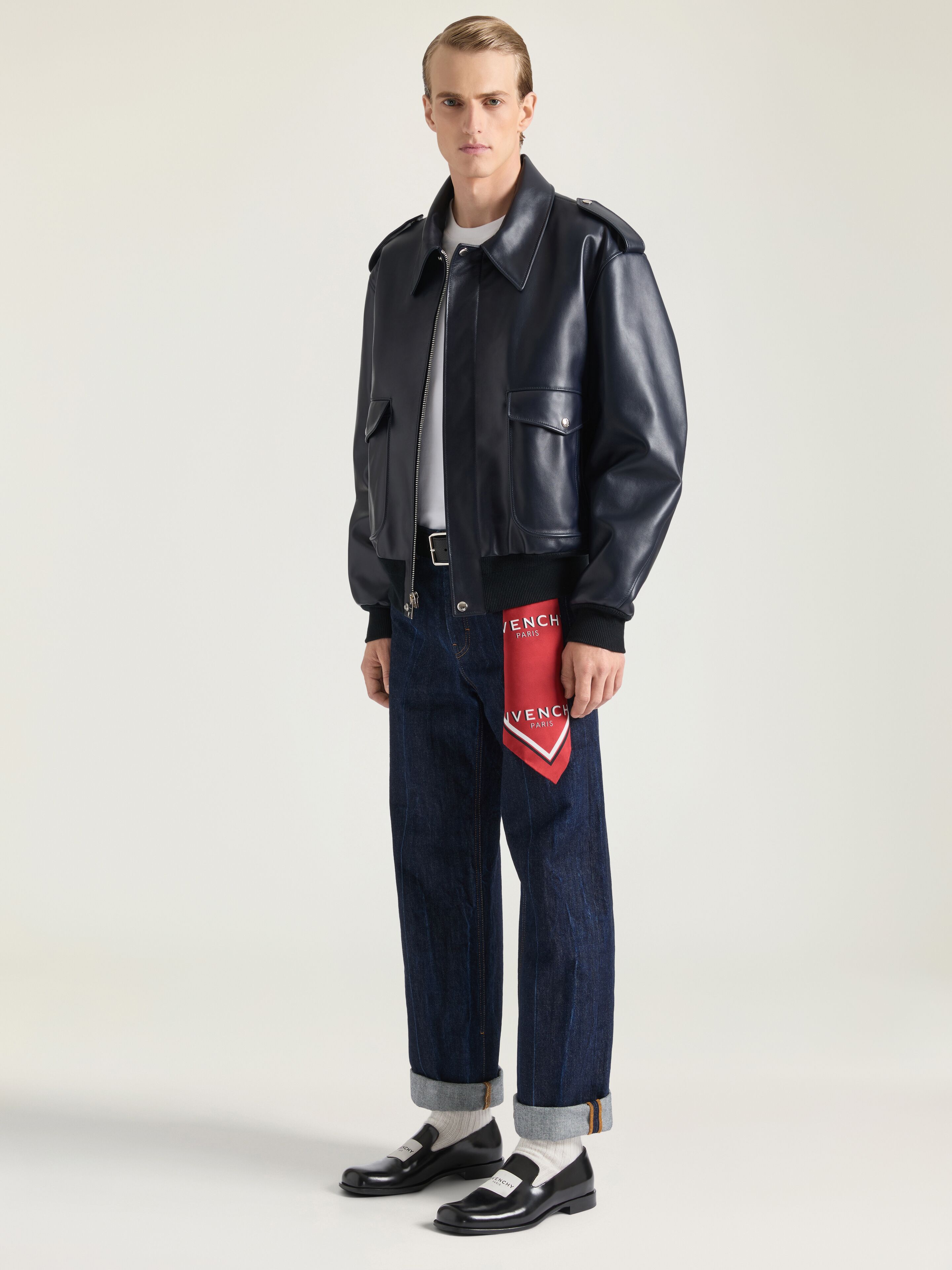 Aviator jacket in leather